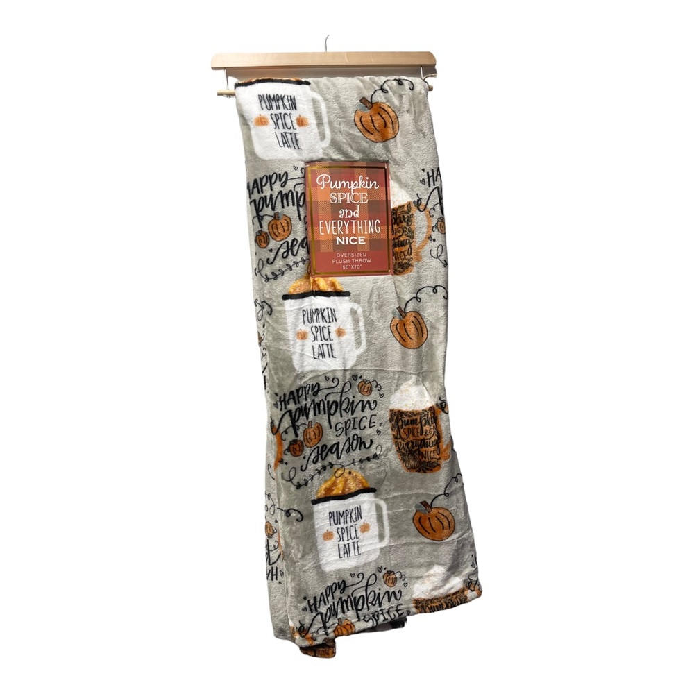 Pumpkin Spice And Everything Nice Oversized 50X70 Plush Throw Blanket
